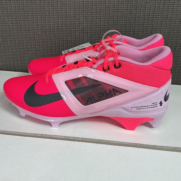 Nike Alpha Menace 4 Pro Agility Football Cleats Size 11 Pink/Black Mens Athletic - Picture 1 of 8